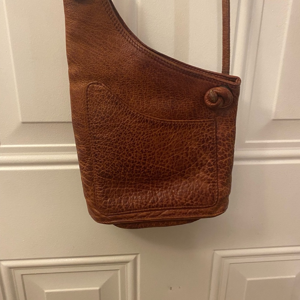 Brown Leather R.P.S Rock paper scissors crossbody
